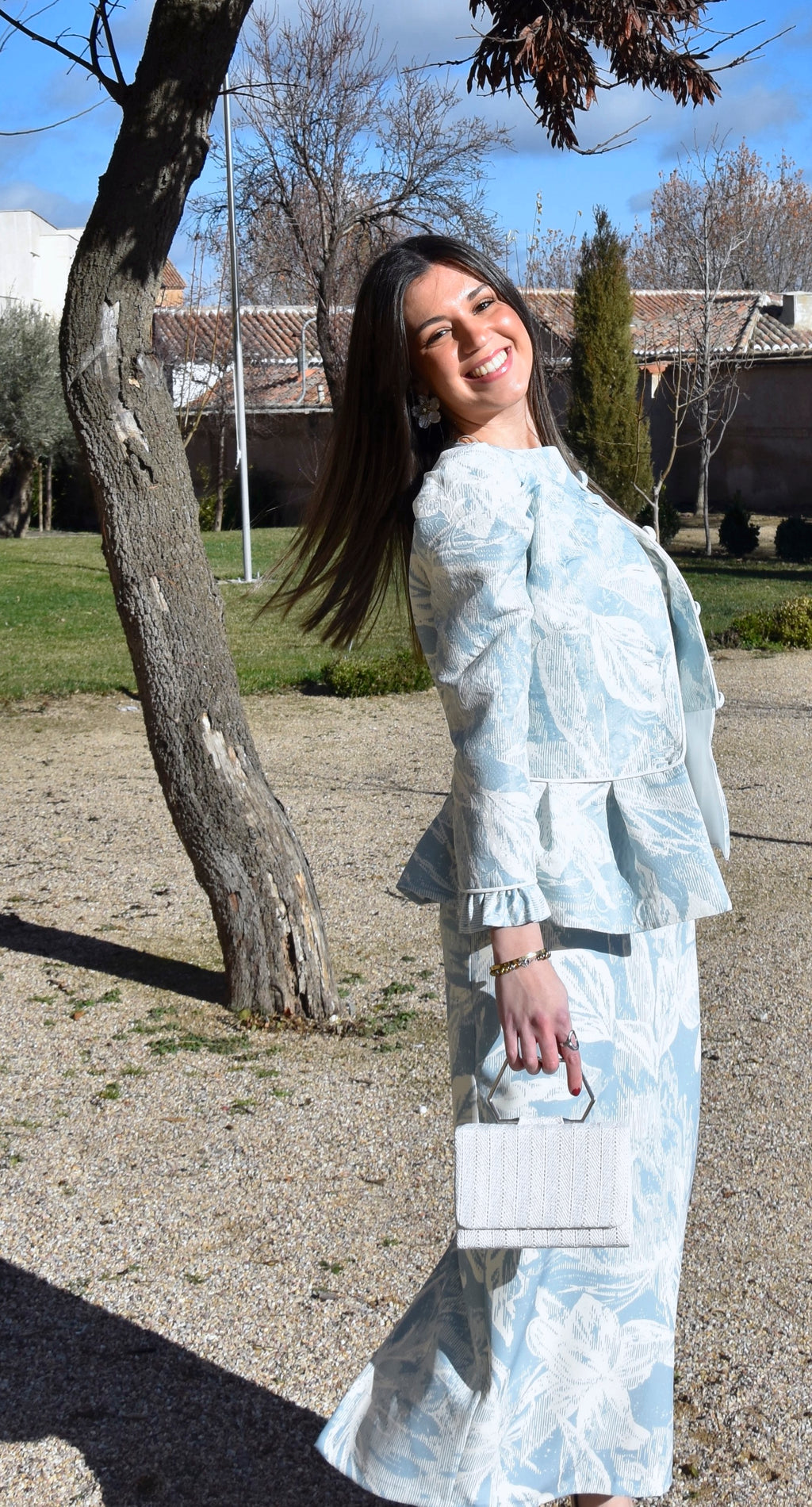 Conjunto Jacket: Dos Piezas con Chaqueta Peplum y Vestido Recto para Mamá de Comunión e Invitada