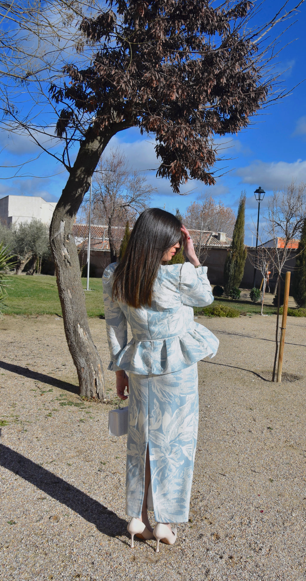Conjunto Jacket: Dos Piezas con Chaqueta Peplum y Vestido Recto para Mamá de Comunión e Invitada
