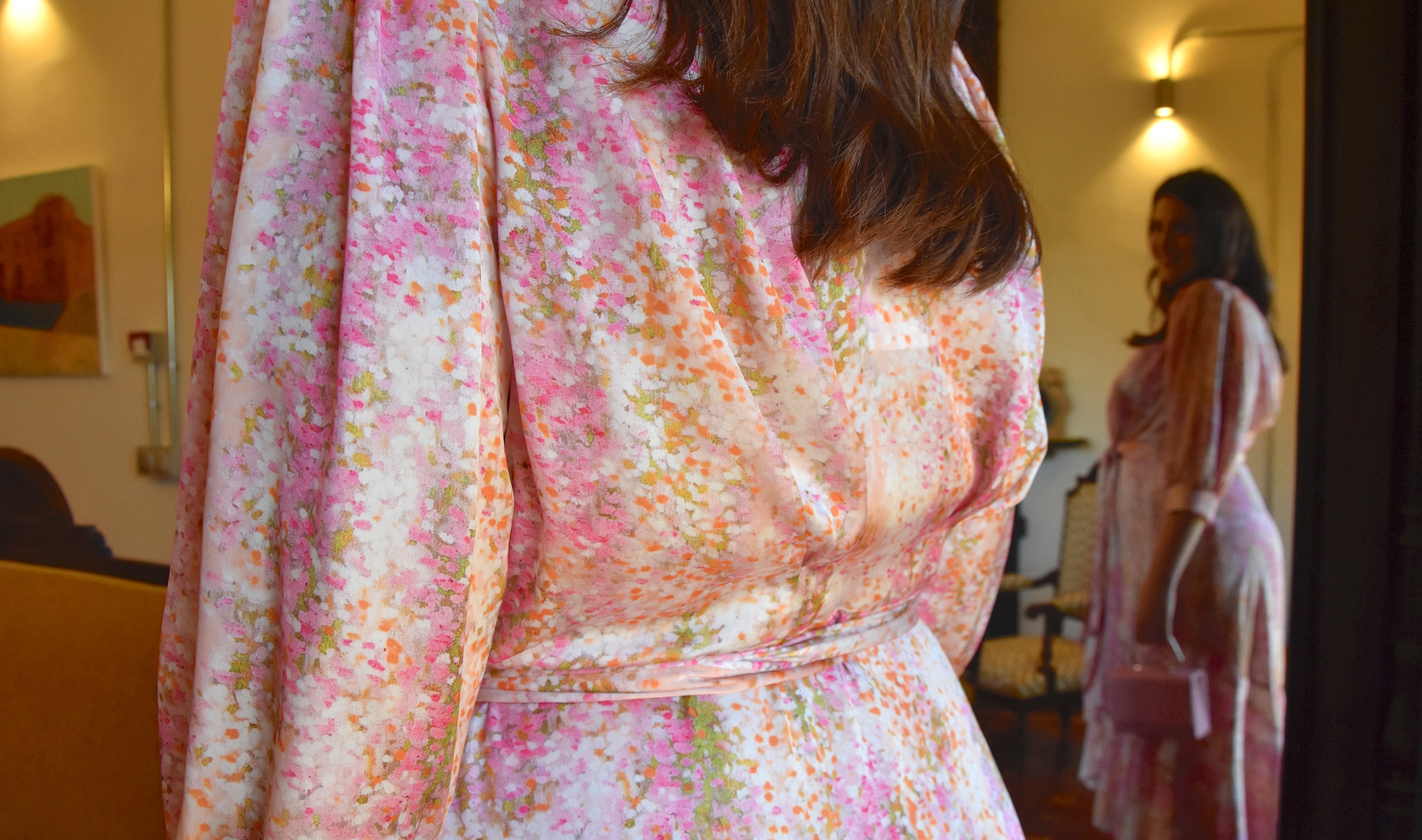 Vestido Merilyn: Corte Evasé Midi con Doble Lazada Multiposición | Made in Spain