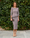 Vestido Ágata Estampado: Vestido Con Peplum Ideal Para Eventos Especiales