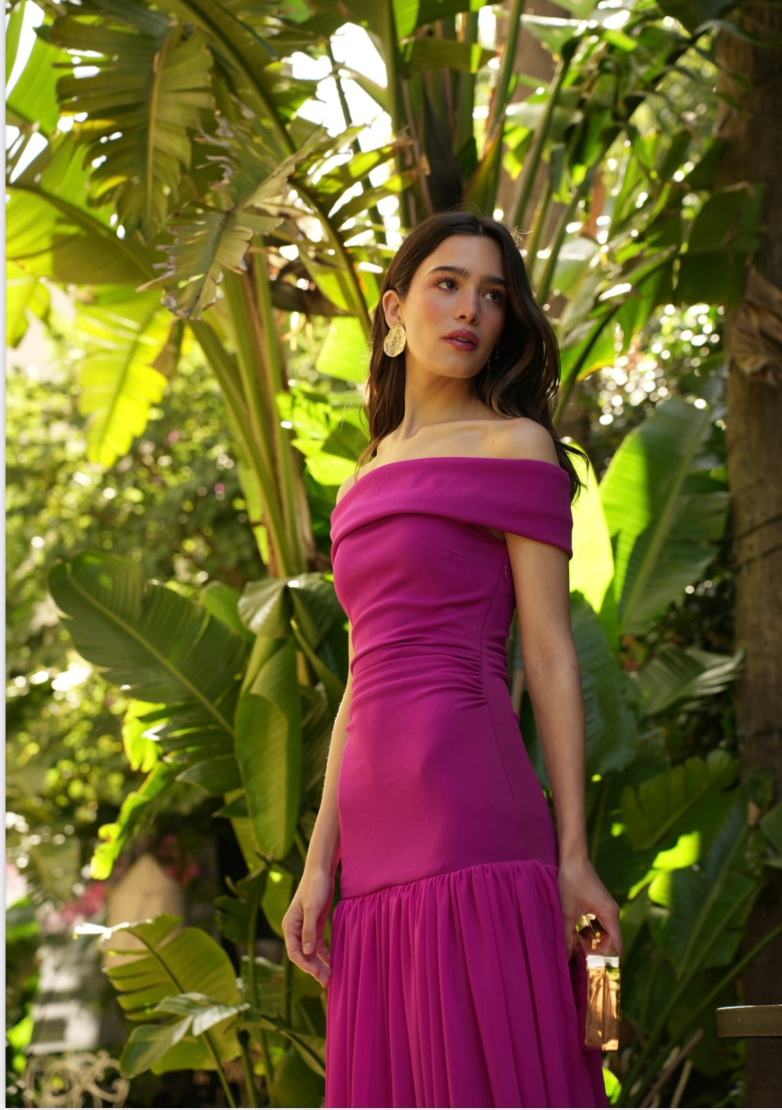 Vestido Elira: Elegancia Larga con Escote Barco y Falda de Gasa | Made in Spain